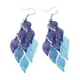 thumbnail image 2 of AYYUFE 1 Pair Lady Earrings Leaf Shape Long Exquisite Creative Drop Earrings for Prom, 2 of 8
