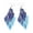 Blue, variant on 1 Pair Lady Earrings Leaf Shape Long Exquisite Creative Drop Earrings for Prom