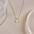 thumbnail image 3 of JeenMata X-Shaped Round Cut Lab Grown Diamond Pendant Necklace in 18K Yellow Gold Plating for Women, 3 of 10