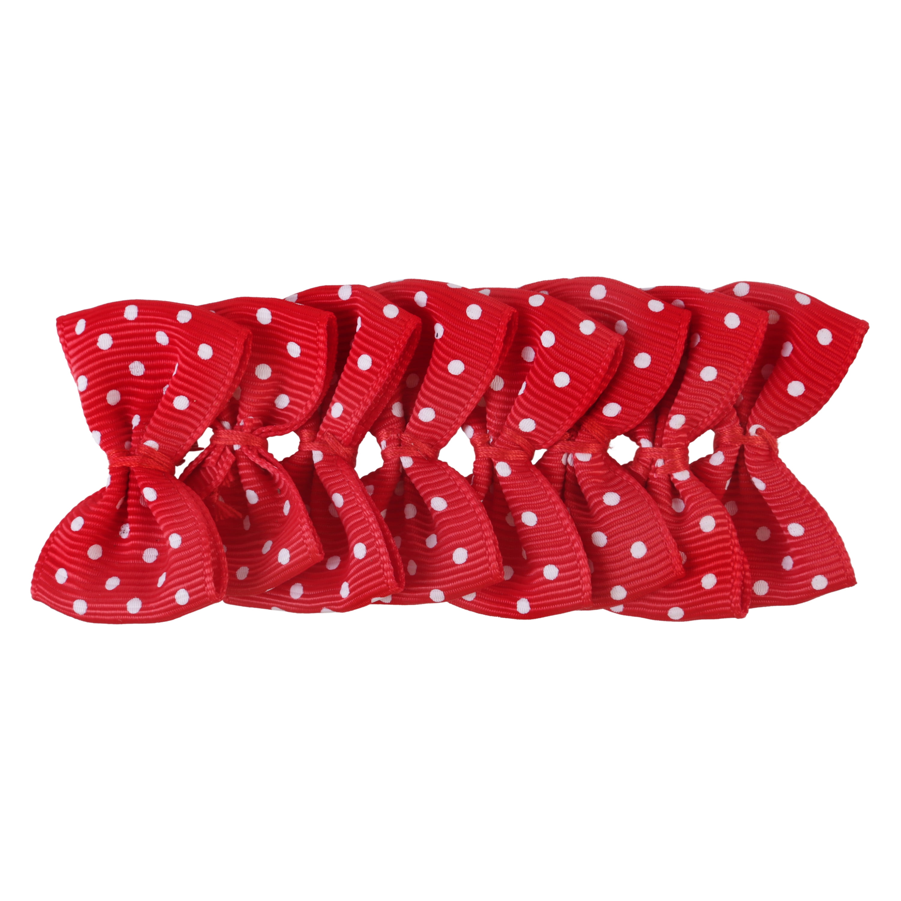 Offray Accessories, Red Grosgrain Bows Accessory for Wedding, Hair Clips, and Scrapbooking, 8 count, 1 Package