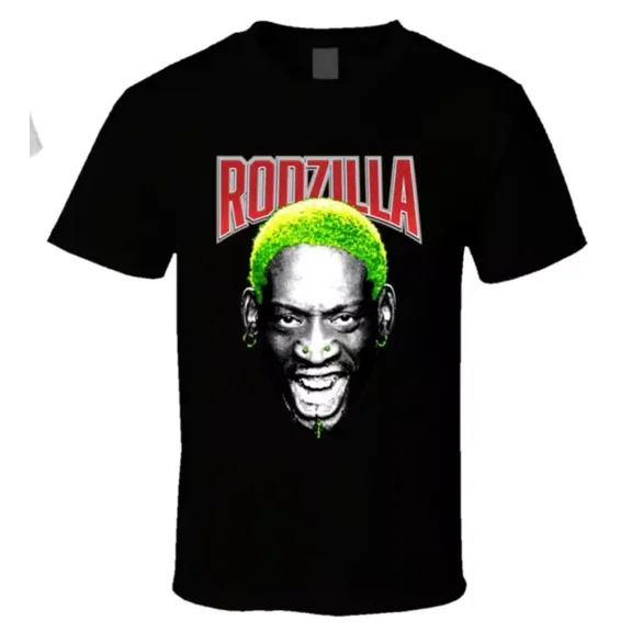 Dennis Rodman Rodzilla T-shirt Black Short Sleeve Sizes S to 5XL JJ5204