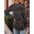 thumbnail image 4 of KISSMODA Women's Long Sleeve Comfy V-Neck Blouse & Tunic Tops, S-2XL, 4 of 4