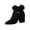 Black, variant on RUIYANQI Women's Faux Fur Trim Ankle Boots Block Heel Side Zipper Rhinestone Decorated Booties Winter Fashion Footwear Dressy Party Shoes Black Women Sandal