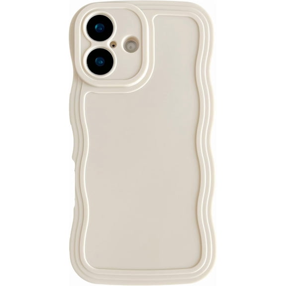 MYKOMI for iPhone 16 Case,Solid Color Curly Wave Frame Soft Phone Case