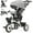 Gray, variant on JMMD Baby Trike, 6-in-1 Kids Tricycle with Adjustable Push Handle, Removable Canopy, Safety Harness for 18 Months - 5 Year Old, Red