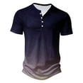 thumbnail image 4 of Njoeus Mens Shirts Muscle Shirts For Men Mens Casual Slim Fitted Henleys Shirts Short Sleeve Fashion Gradient T-Shirts For Men Big & Tall S-5Xl Athletic Tee Shirt For Men On Clearance, 4 of 5