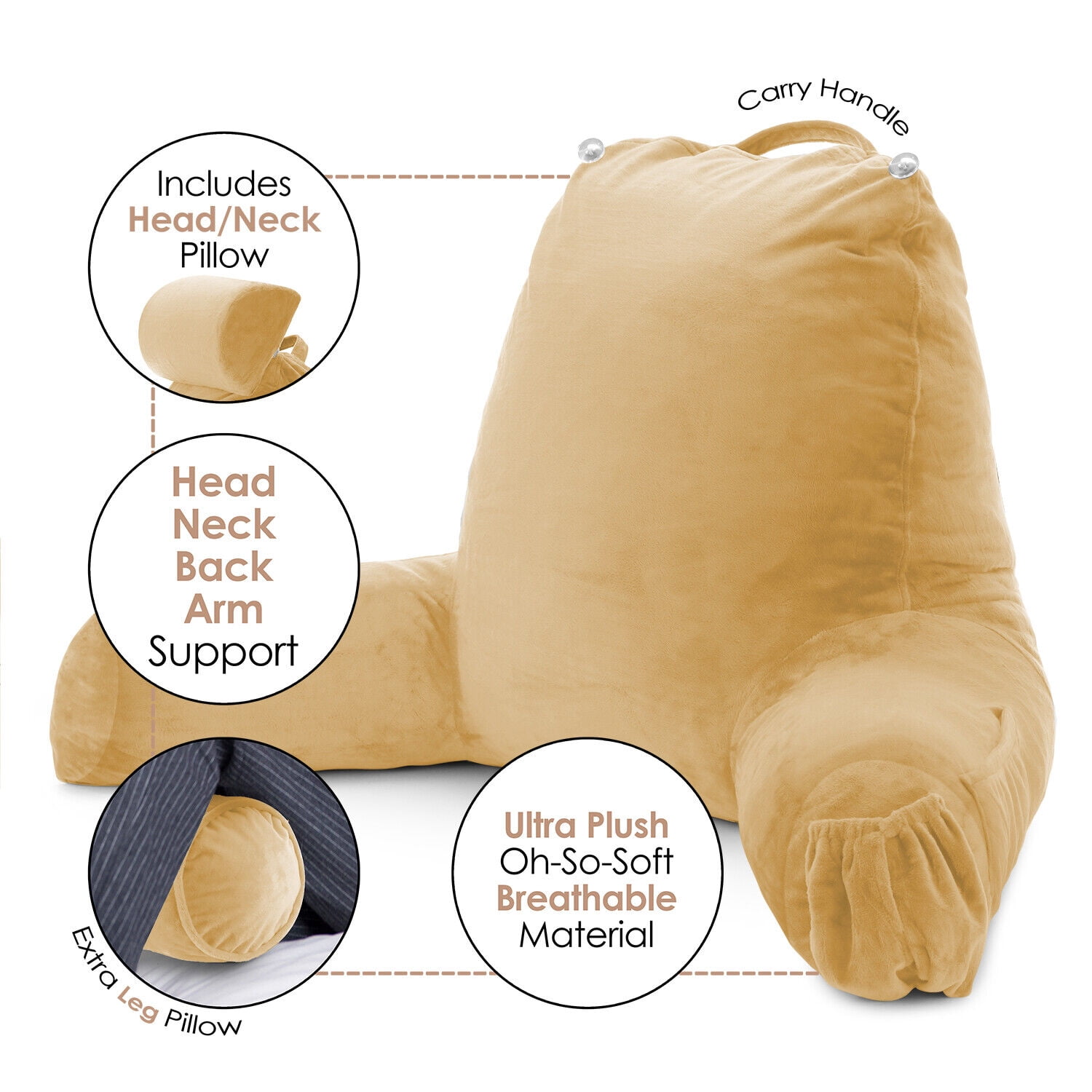 Reading TV Relax Pillow for Bed Rest Arm Pregnancy Lumbar Back