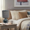thumbnail image 2 of Ceramic Table Lamp With Shade Floral Emboss Cool Gray, 2 of 3