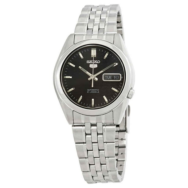seiko series 5 automatic black dial men's watch