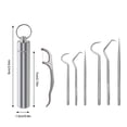 thumbnail image 3 of Cateissary Palillo de dientes viaje Camping limpieza de dientes selección desmontable barbacoa hogar fruta tenedor lavable hilo dental con Type7 NO7, 3 of 6