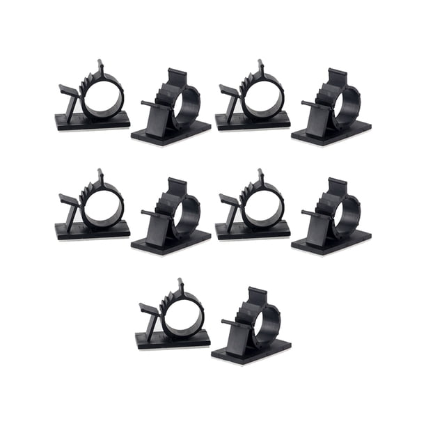 Wosthever Clip de Cable autoadhesivo de 10 piezas, ajustable, para auriculares, línea de datos, gestión de cables, amarre, Kit de abrazadera de Cable Almacenamiento y organización del hogar Tipo 2 Wosthever HA064471-02B