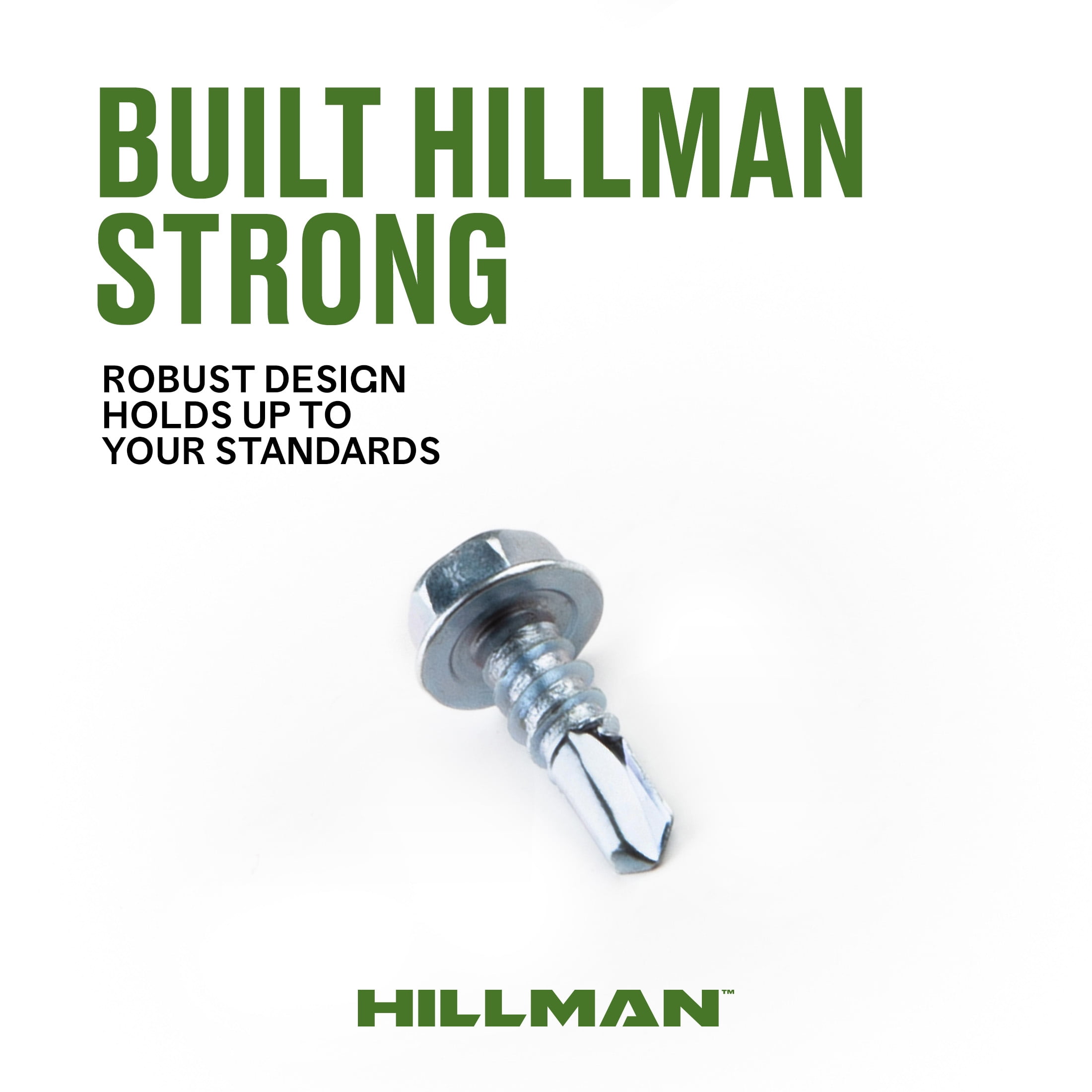 Hillman Self Drilling Screws #10 x 1", Steel, Zinc, Interior, Hex, Silver, 7 pack