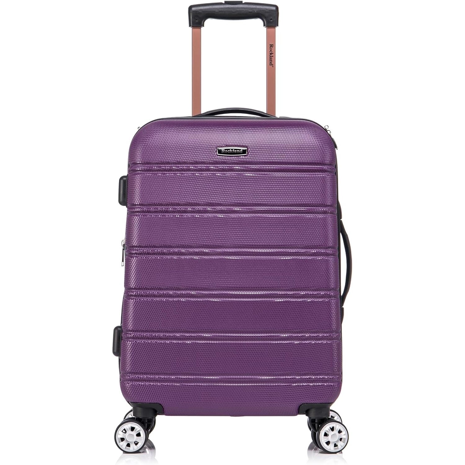 Rockland Melbourne Hardside Expandable Spinner Wheel Luggage, Carry-On 20-Inch and Tote 14-Inch, Purple
