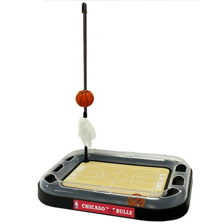 UPC: 0849790111905 | Pets First NBA Chicago Bulls CAT Scratcher Toy with Catnip Plush & Feather Cat Toy 5-in-1 Kitty Toy