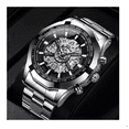 thumbnail image 4 of Reloj Correa Acero Luminoso Metálica Hombre Plata Fondo Negro, 4 of 5