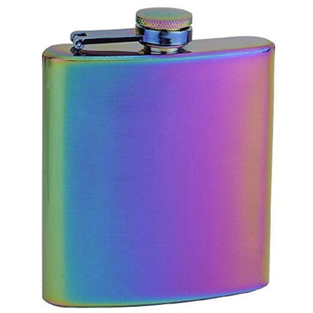 6 oz Top Shelf Flasks Rainbow Colored Unicorn Hip Flask 