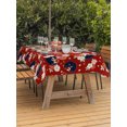 thumbnail image 4 of 52x70 Inch Outdoor Tablecloth with Umbrella Hole Zipper Rectangle Red Blossoms Black Cat Rectangular Tablecloths Outside Waterproof Farmhouse Romantic Flowers Patio Table Cloth Cover for Picnic Party, 4 of 8