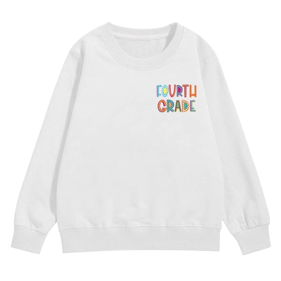 KAUOD Boys Girls Back to School Crewneck Sweatshirt Kids Fourth Grade Graphic Oversized Pullover Tops Lightweight Long Sleeve Shirt