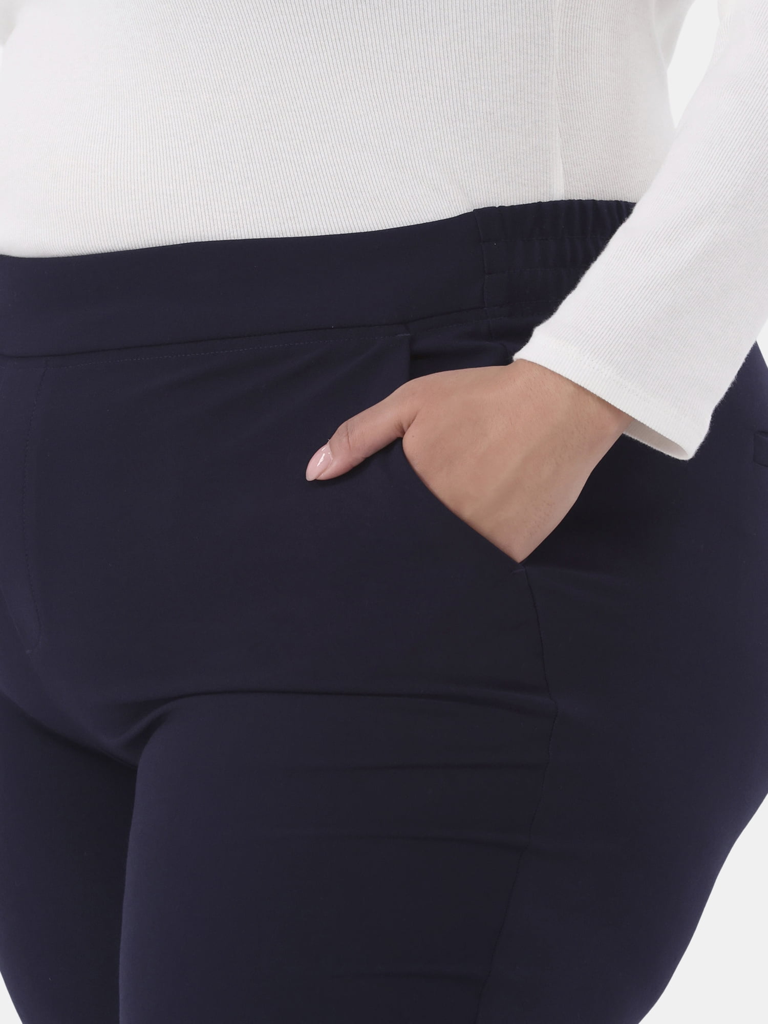 Just My Size by Hanes Women's Plus Tummy Control Dress Pants, Sizes 0X-4X, Regular & Petite