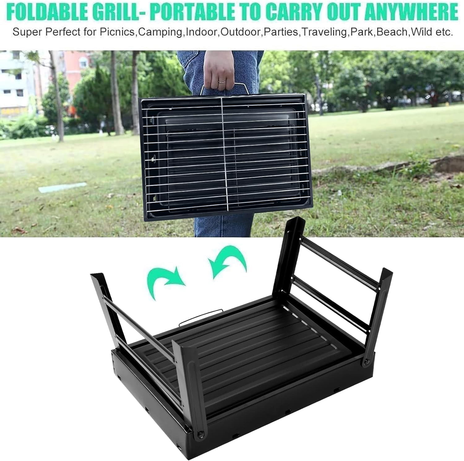 Charcoal BBQ Grill,Charcoal Smoker Grill With Stainless Steel Grill Grate,14 Inch Portable Yakitori Grill,BBQ Grill for Outdoor Camping Picnic Patio Backyard Cooking