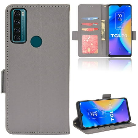 TCL 20 SE Case , PU Leather Flip Cover Card Slots Magnetic Closure Wallet Case for TCL 20 SE
