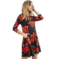 thumbnail image 2 of Women's Christmas Print Dress, Poinsettia Flower, M, 2 of 5