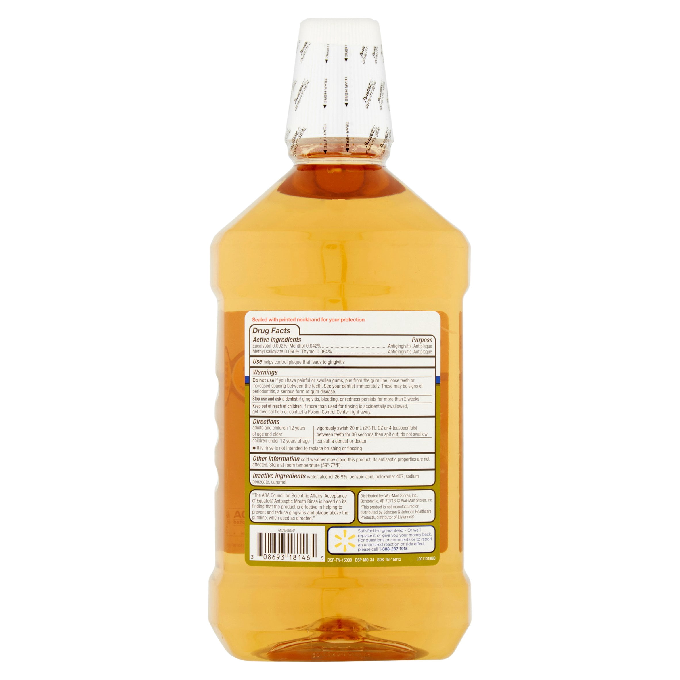 Equate Original Antiseptic Mouthrinse, 50.7 Fl Oz