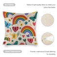 thumbnail image 4 of rainbow hearts butterflies Linen toss pillowcase decoration pillowcase gifting preferred 24x24 inch cushion cover 4 sets sofa pillowcase sofa bedroom living room car, 4 of 8