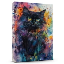 Persian Cat Black White Canvas Wall Art Animal Decor, Persian Cat Black White Canvas Prints Wild Animal Artwork for Living Room Bedroom Office 190HD823