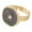 Black, variant on Gold Plated Disc Ring with Oil Painting Style, Personalized Art Ring Adjustable Open Rings For Women Daliy Valentines Day Birthday Gifts Jewelry for Women