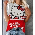 thumbnail image 2 of Camisetas de Hello Kitty para mujer, ropa de moda, ropa de calle, camisetas de manga corta, camiseta informal para niñas, Top con lazo, 2 of 7