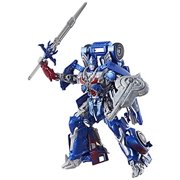 Angle View: Transformers: the Last Knight Premier Edition Leader Class Optimus Prime - the Autobot Leader Converts From Knight Mode To Truck Mode - Fight Off Evil Megatron With Optimus