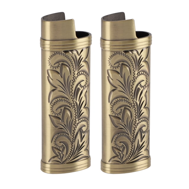 Lighter Case Zinc Alloy Protective Container Vintage Style for Outdoor Camping Hiking