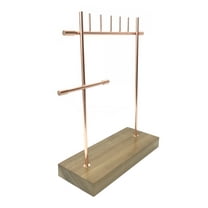 Hives and Honey Sadie Metal Necklace Jewelry Stand Organizer with Baubles Storage - Brushed Gold