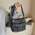 thumbnail image 6 of Spencer Women Crossbody Bag Denim Shoulder Purses Lightweight Handbag Travel Purses Bag for Women, Black, 6 of 11