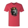 thumbnail image 2 of Wild Bobby, King Lion with Gold Crown Art, Animal Lover, Men Premium Tri Blend Tee, Vintage Red, Small, 2 of 4