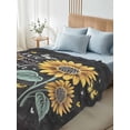 thumbnail image 4 of Retro Sunflower King Size Flat Sheet, Wrinkleproof & Fadeproof Cooling Flat Bed Sheet Only, Spring Summer Farmhouse Floral Butterfly Breathable Soft Bedding Top Sheets 105 x 98 Inches, 4 of 8