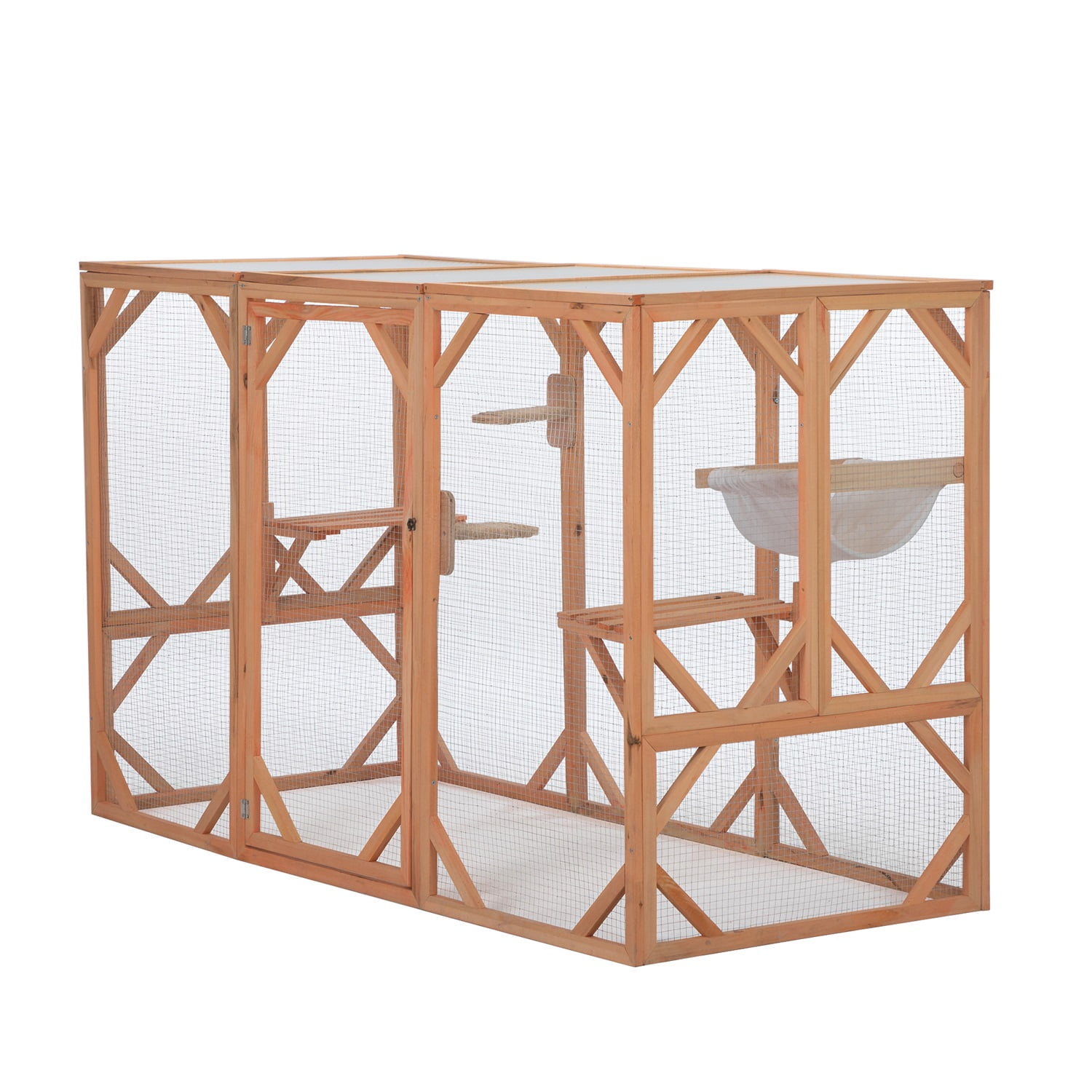 Pefilos 72" Cat Houses for Outdoor Cats Catio Kitty Enclosure with Super Large Enter Door, Wooden Cat Cage Condo for Multiple Cats Indoor Playpen with Platforms & Small Cat Hut for Outsi Pefilos 72" Cat Houses for Outdoor Cats Catio Kitty Enclosure with Super Large Enter Door, Wooden Cat Cage Condo for Multiple Cats Indoor Playpen with Platforms & Small Cat Hut for Outsi