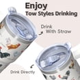 thumbnail image 4 of 20oz Hen Chicken Tumbler with Handle Insulated Travel Mug Cool Birthday Christmas Gift for Chicken Lovers Women Men Cup Holder Friendly Wide Mouth for Ice Hot Tea Cold Water On the Go Trips, 4 of 6