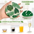 thumbnail image 3 of 6 Pcs Drink Coasters Sets with Holder Pads Cotton Cup Heat-Resistant Hot Mats for Table Protection Palm Leaves, 3 of 7