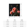 thumbnail image 5 of Durable Soft & Warm Flannel Blanket - Cozy Peach Rose Pattern for Sofa Travel Bed & Chair - Perfect for Comfort & Style, 5 of 7