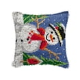 thumbnail image 1 of Wosthever Kits de fabricación de fundas de almohada navideñas Merrier, serie navideña, kits de aguja de lengüeta para bordado Kits de decoración para fiestas BZ966, 1 of 6