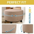 thumbnail image 4 of Ludlz Stool Slipcover Breathable All-around Protective Polyester Round-shaped Stretch Sofa Foot Rest Cover Daily Use, 4 of 8
