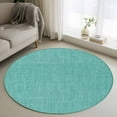 thumbnail image 2 of Round Rugs 3 Ft, Vintage Teal Green Non Slip Area Rugs for Kitchen Bedroom Entryway, Farmhouse Retro Solid Color Linen Texture Washable Carpet Runner Rug Floor Mats for Bedroom Home Decor, 2 of 9
