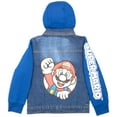 thumbnail image 2 of Nintendo Super Mario Bros Boys' Casual Fashion Hoodie, Video Game Character-Inspired Hooded Denim Jacket For Kids (Size 4-16), 2 of 5
