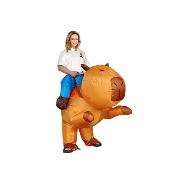 Inflatable Capybara Costume  Halloween Decoration Men and Women Funny Riding Animal Costume Cosplay Party,Height 59"–74.8",Capybara