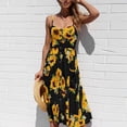 thumbnail image 2 of AMERTEER Robes à Imprimé Floral pour Femmes Été Aguichant Col en V Robe Longue Élégante Décontractée Sans Manches Dos Nu Robe de Soirée, 2 of 3