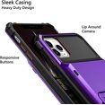 thumbnail image 3 of for iPhone 11 Pro Case Wallet with 4-Card Holder Credit ID Slot Hidden Pocket Anti-Scratch Dual Layer Hybrid Bumper Armor Protective Hard Shell Back Cover for iPhone 11 Pro 5.8 Purple, 3 of 11
