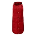 thumbnail image 7 of Turilly Women's Solid Color Hooded Breasted Mid-length Padded Sleeveless Pocket Jacket, 7 of 7