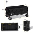 thumbnail image 5 of Sekey 48"L Beach 400L Extended Collapsible Wagon Cart Load up to 440lbs, Utility Foldable Wagon, Heavy Duty Folding Wagon with Big All-Terrain Wheels & Drink Holders, Black, 5 of 8